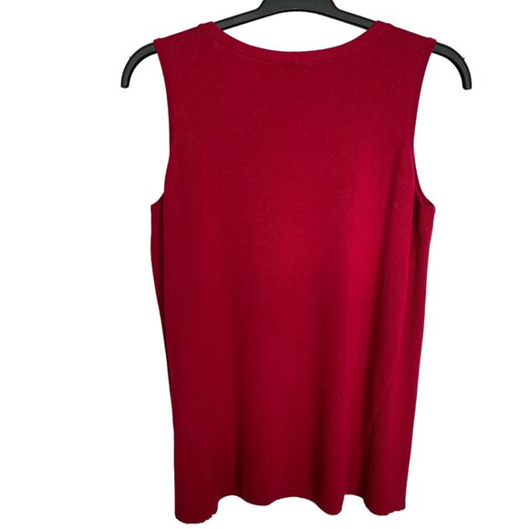 Chico's Women's Red Sleeveless Knit Tank Size L (Chico Size 2) Office, Capsule - Picture 2 of 8